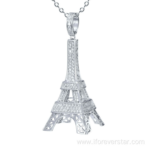 wholesale bling cz diamond custom Tower pendant